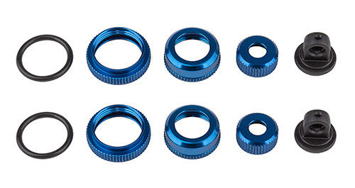 FT 10 mm Shock Caps and Collars, blue aluminum - view 1