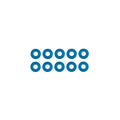 Washers, 6.0 X 2.5 X 2.0mm, Blue Aluminum (10pcs) - view 1