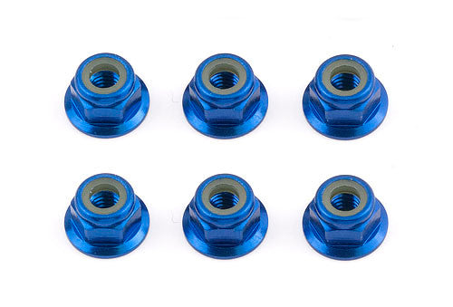 FT Locknuts, M4 blue aluminum, flanged - view 1
