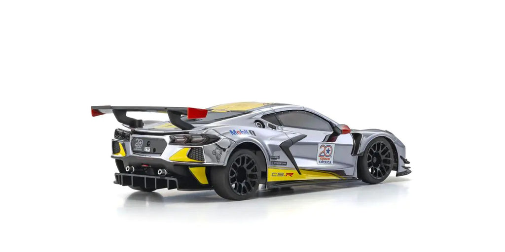 MINI-Z RWD MR-04 readyset CHEVROLET\u00ae CORVETTE\u00ae C8.R Chrome / Yellow Kyosho America 20th Anniversary - view 3