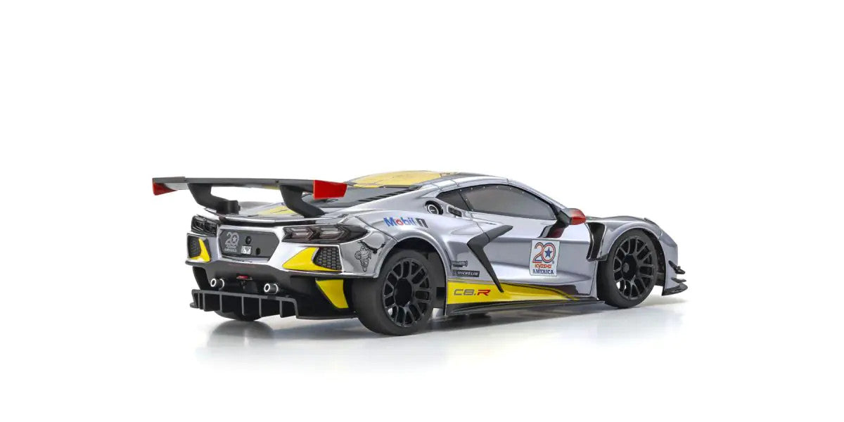 MINI-Z RWD MR-04 readyset CHEVROLET\u00ae CORVETTE\u00ae C8.R Chrome / Yellow Kyosho America 20th Anniversary - view 3