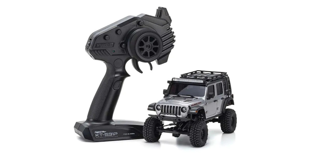 MINI-Z 4\u00d74 Series Readyset Jeep\u24c7 Wrangler Unlimited Rubicon w/acc. Billet Silver Metallic - view 1