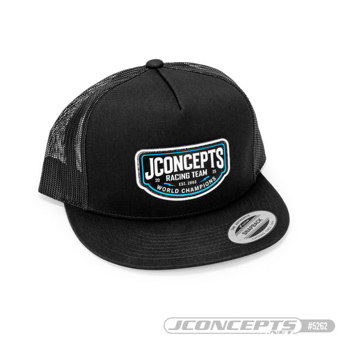 2025 Hat - Flat Bill, Mesh, Snap-back Design - Black
