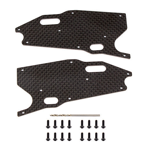 RC8T3.1 FT Arm Stiffeners, front lower, carbon fiber - view 1