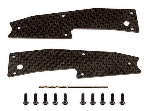 RC8T3.1 FT Arm Stiffeners, front upper, carbon fiber - view 1