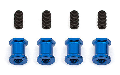 RC10F6 FT Suspension Arm Standoffs, blue aluminum - view 1