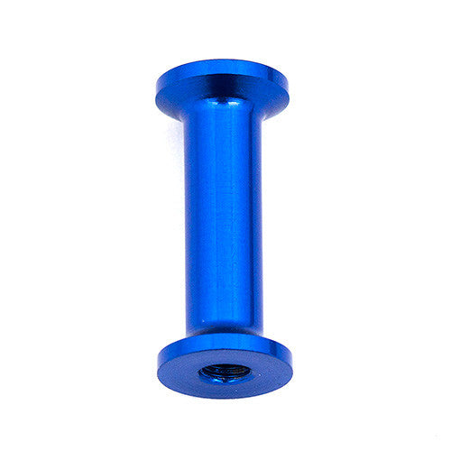 RC10F6 Front Top Plate Standoff, blue aluminum - view 1