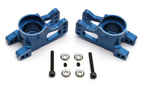 RC8 FT Machined Rear Hubs, blue aluminum - view 1