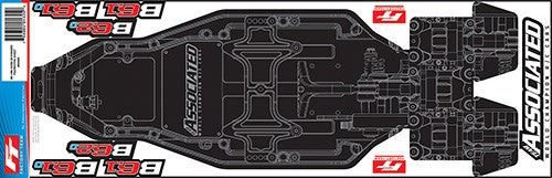 RC10B6.3D/B6.2D/B6.1D/B6.1 FT Chassis Protective Sheet, printed - view 1