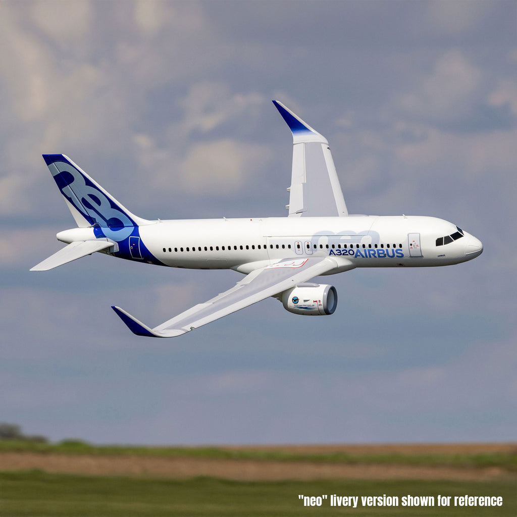E-flite Airbus A320neo Twin 64mm EDF BNF Basic with AS3X+ and SAFE Select, Base White
