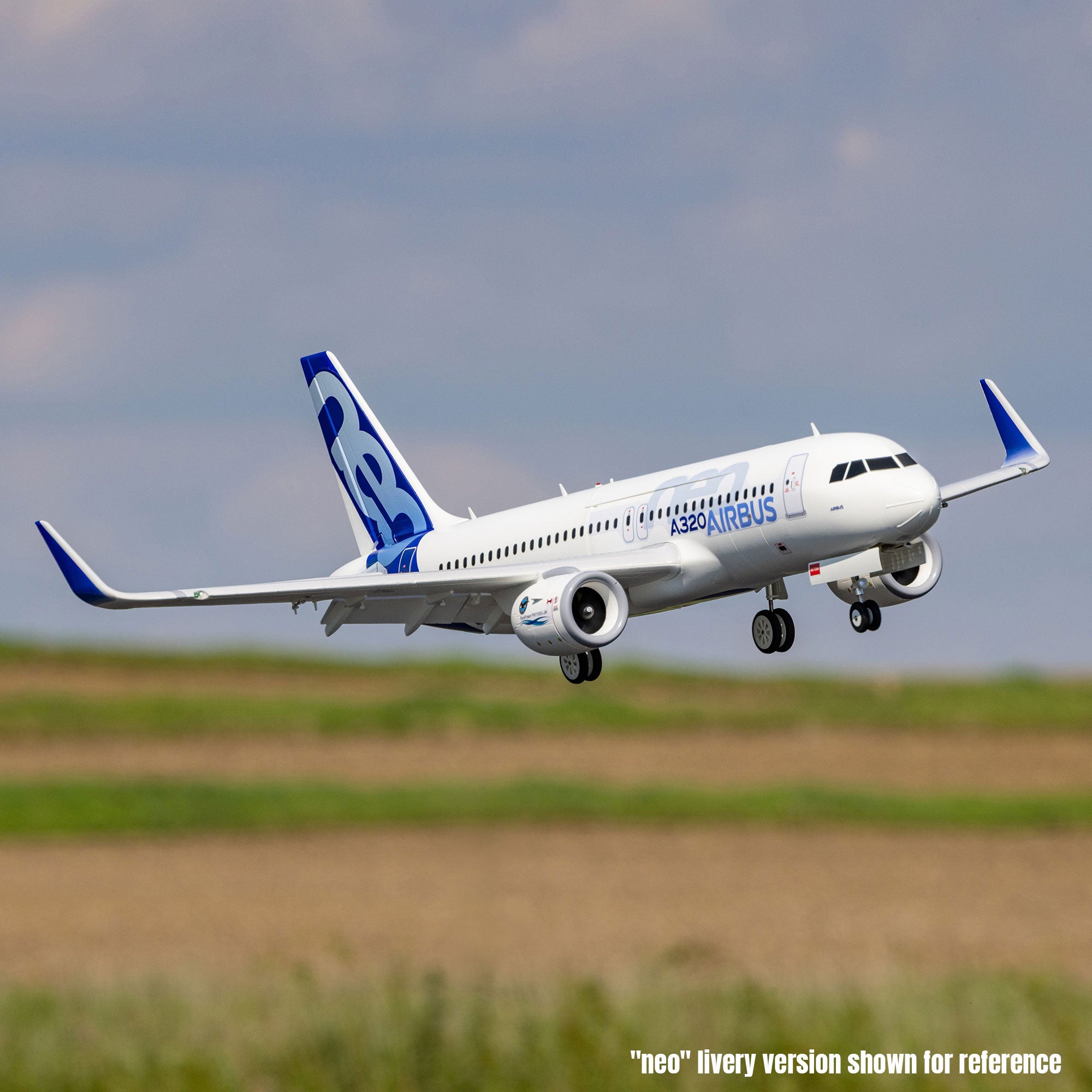 E-flite Airbus A320neo Twin 64mm EDF BNF Basic with AS3X+ and SAFE Select, Base White