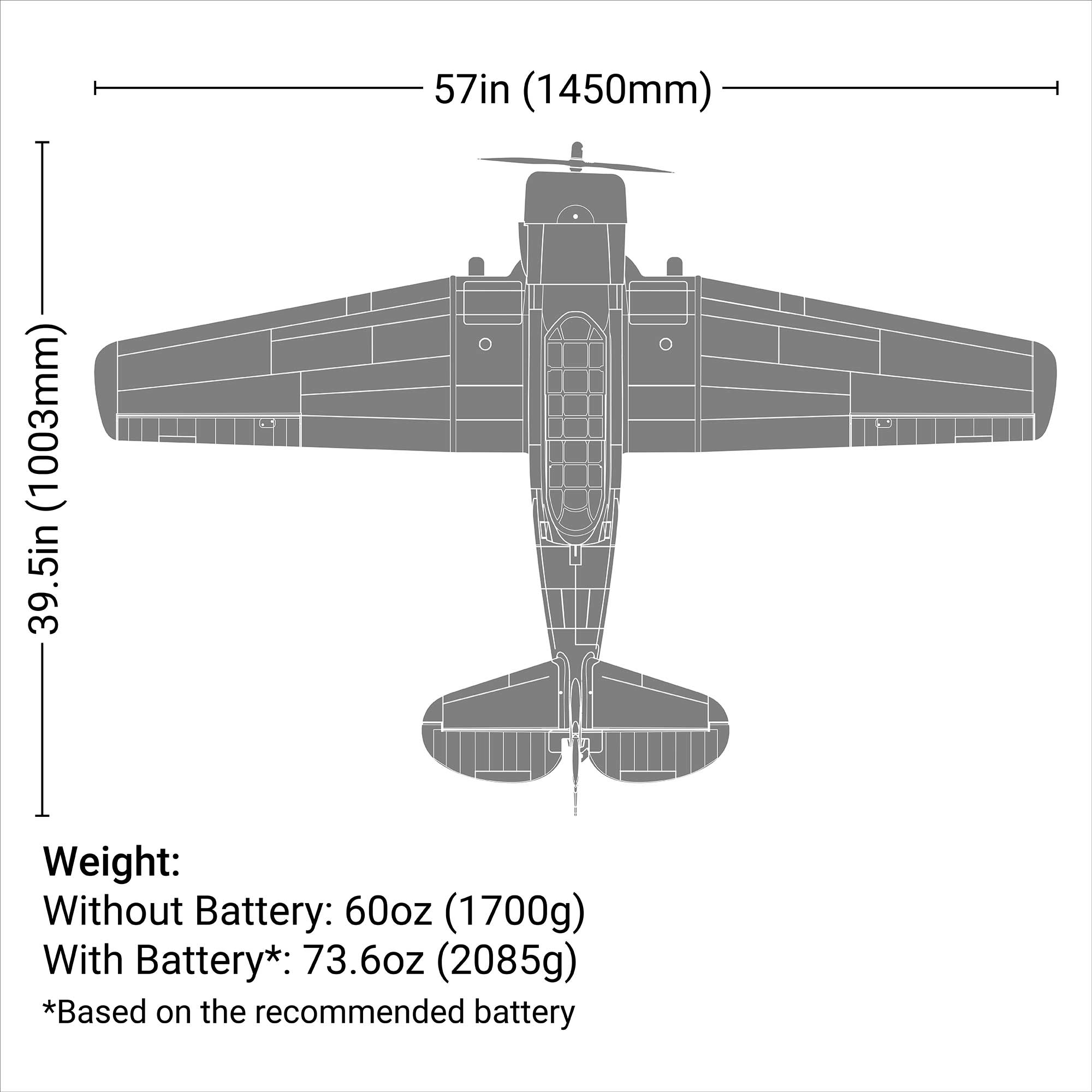 E-flite SNJ-5/AT-6 Texan 1.5m BNF Basic with AS3X+ and SAFE Select