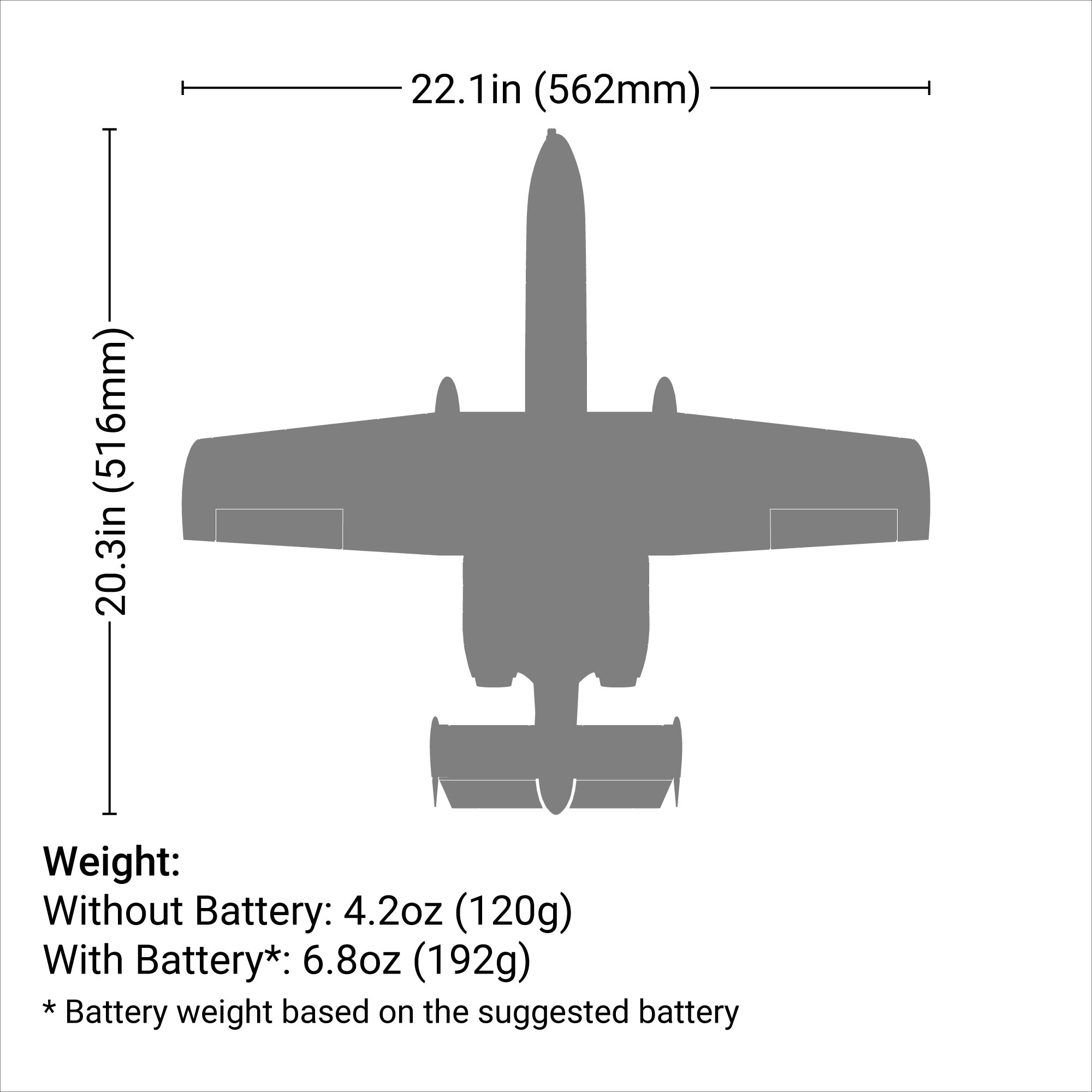E-flite UMX A-10 Thunderbolt II 30mm EDF Jet BNF Basic with AS3X and SAFE Select