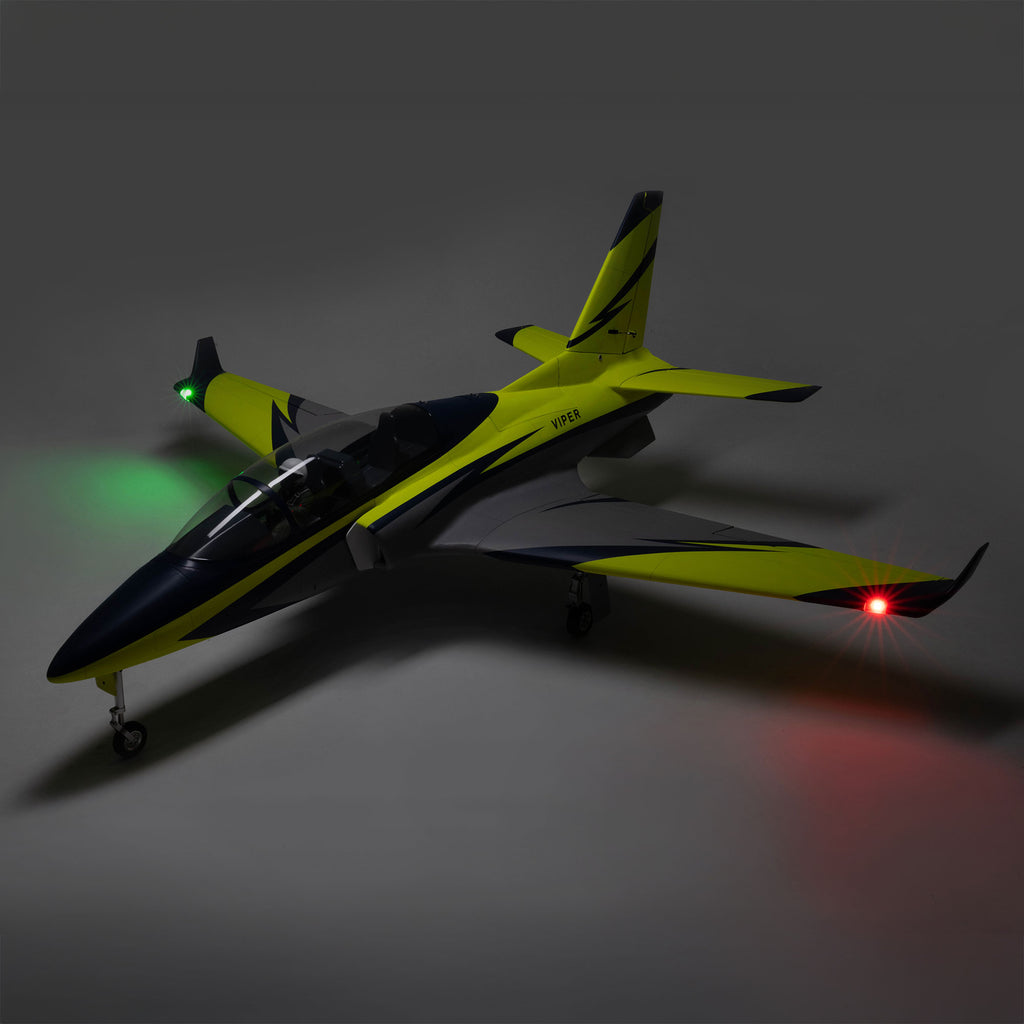 Hangar 9 Viper 100N Turbine Jet ARF with Retract Set, KingTech K-102G4+, 8 Spektrum Servos, Spektrum AR20410T Powersafe Receiver, and Synapse AS3X+ Module