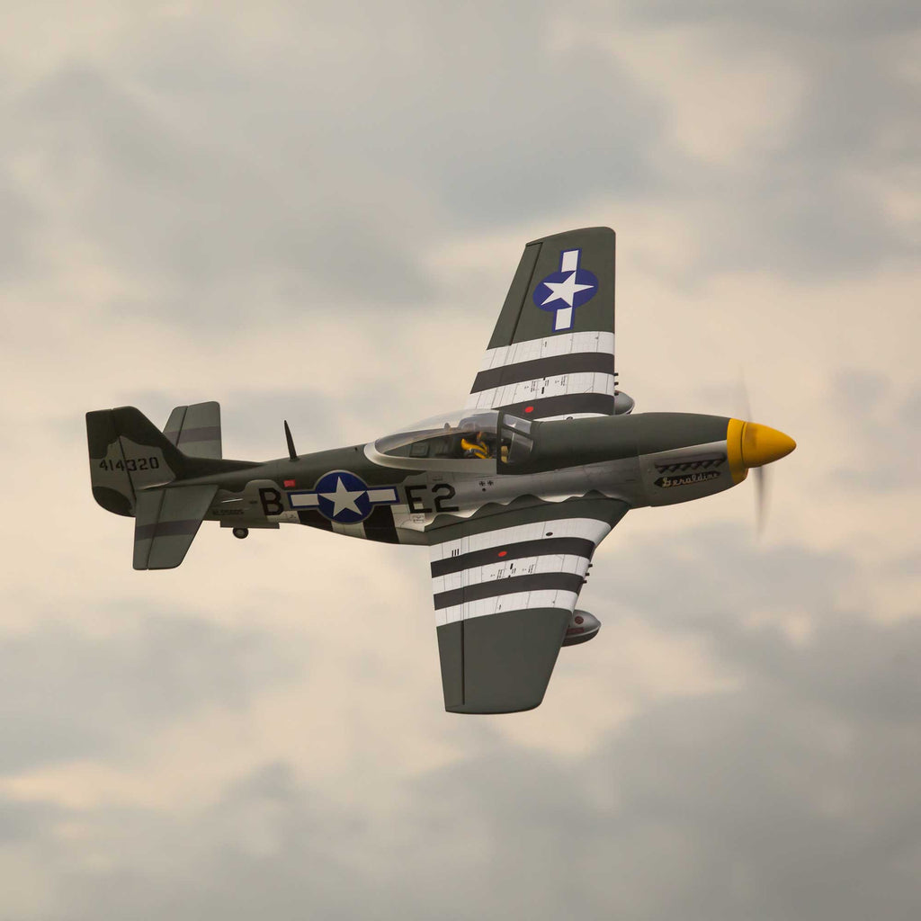 Hangar 9 P-51D Mustang 20cc ARF, 69.5" with E-flite Electric Retract Set, Brushless Motor, and Spektrum Smart ESC
