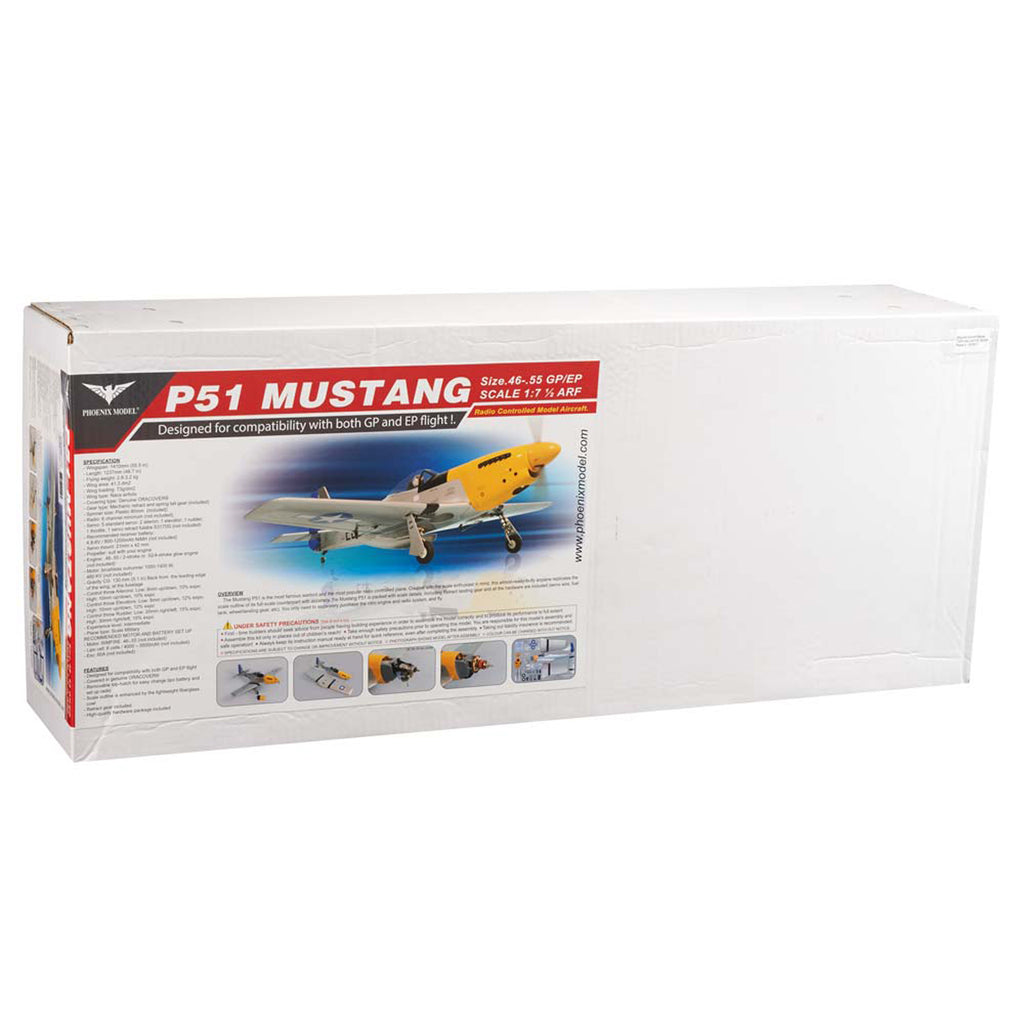 Phoenix Model 1/7 P-51 Mustang .46-.55 GP EP ARF 55.5"