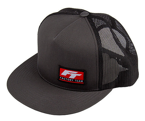 Factory Team Logo Trucker Hat, flat bill - view 1